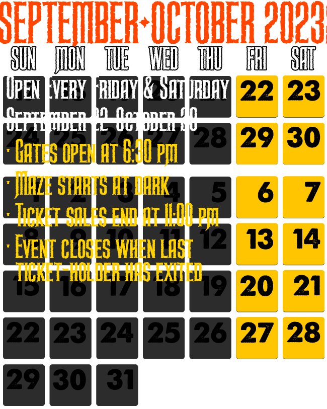 Dates & Hours of Operation - Click for Details